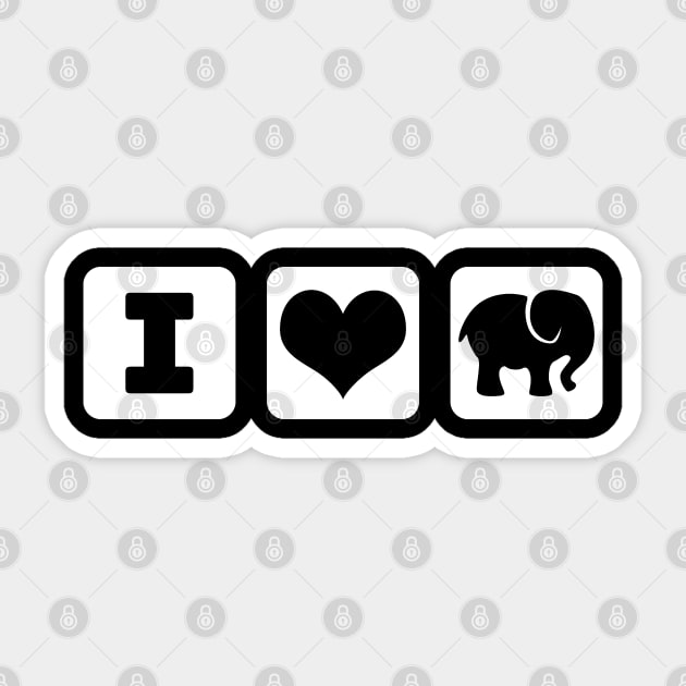 I Love Elephants Sticker by LunaMay